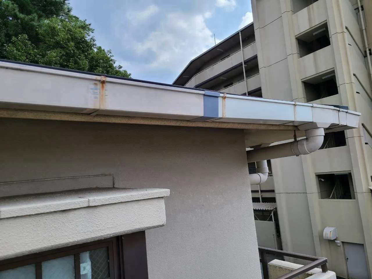 屋上の雨樋から水漏れ|大阪の賃貸管理会社が選んだ修繕方法